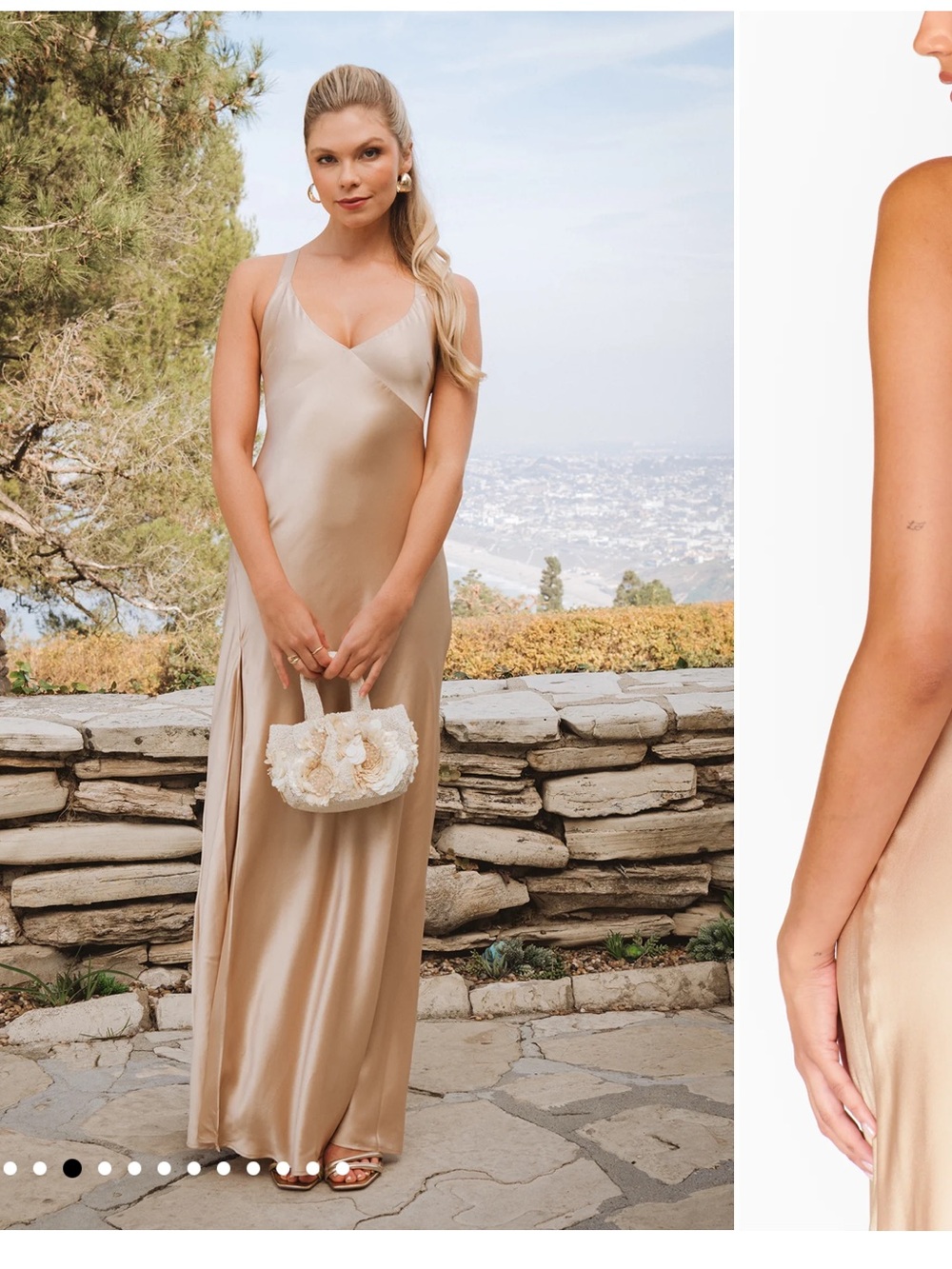 Show Me Your Mumu Anderson Maxi Dress Champagne Luxe Satin